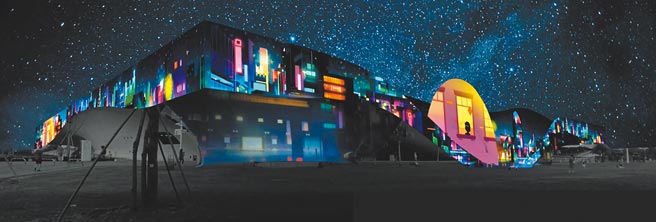 台湾灯会史上首次双主灯，高市府携手卫武营将建筑化为高雄主灯，以光舟剧场展演岛屿记忆。（高雄市政府提供）