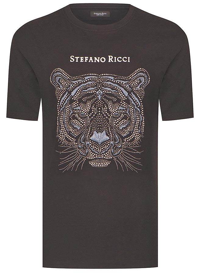 Stefano Ricci燙鑽老虎紋圓領T恤，2萬6000元。（Stefano Ricci提供）