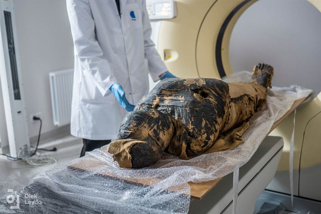 研究团队利用电脑断层与X光扫描时，意外发现女木乃伊体内有未出生婴儿的遗体。(图/路透社)(photo:ChinaTimes)