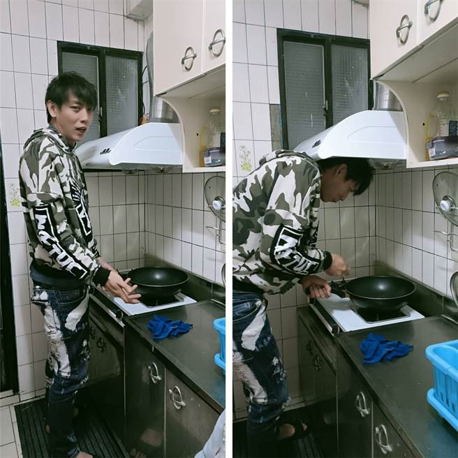 153公分的人妻換抽油煙機，卻完全忘記考慮到老公身高，讓193公分的老公欲哭無淚。(圖／爆廢公社)