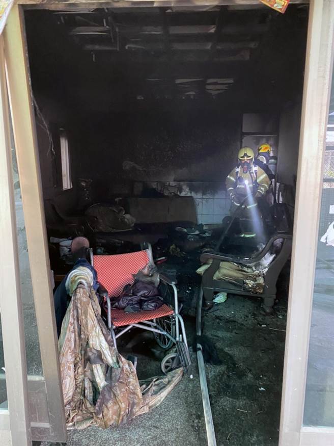 台南永康民宅火警造成身障妇人丧命。（读者提供／洪荣志台南传真）