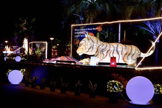 太平洋公园主灯区则有「福星高照」虎年主灯及8个展区。（花莲县府提供／王志伟花莲传真）