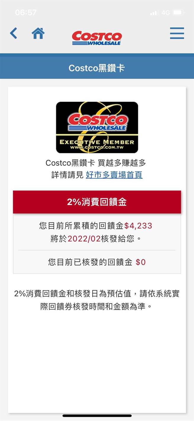 一名黑鑽會員詢問回饋金是否可以拿來繳年費，答案讓不少老會員也嚇到，直呼店員都沒說。(圖／Costco好市多 商品經驗老實說)