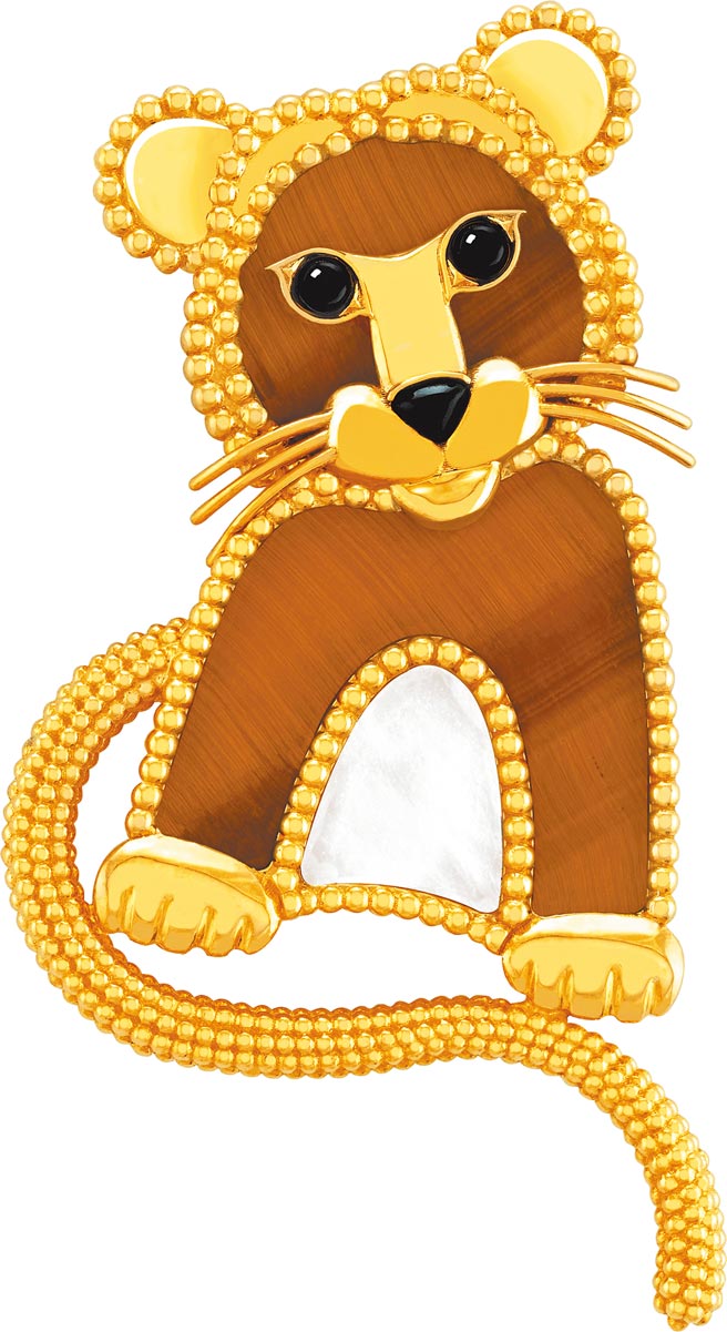 梵克雅宝Lucky Animals系列Tiger胸针，24万8000元。（Van Cleef & Arpels提供）