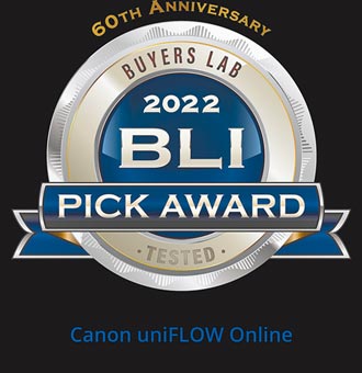 Canon uniFLOW Online 連四年獲BLI年度大賞獎