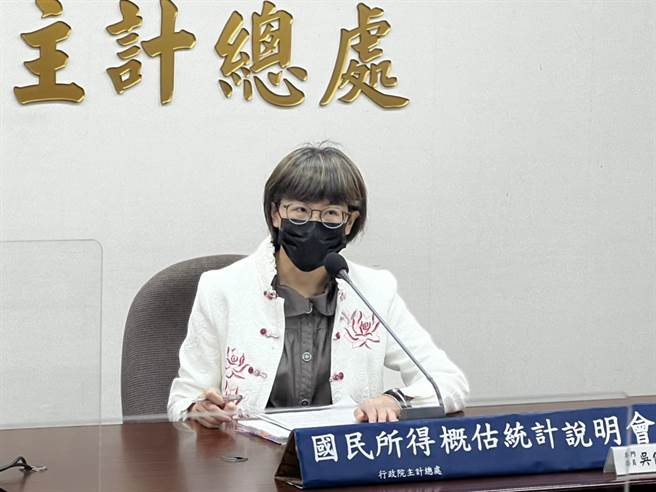 主計總處專委吳佩璇今天說明2021年第四季與全年GDP成長，表示結果優於去年11月時的預測。(圖：王玉樹攝)