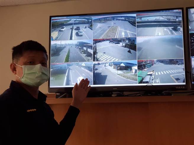 为避免台84线北门交流道壅塞，台南市警察局学甲分局规画替代路线，并加强监控车流。（台南市警察局学甲分局提供／刘秀芬台南传真）