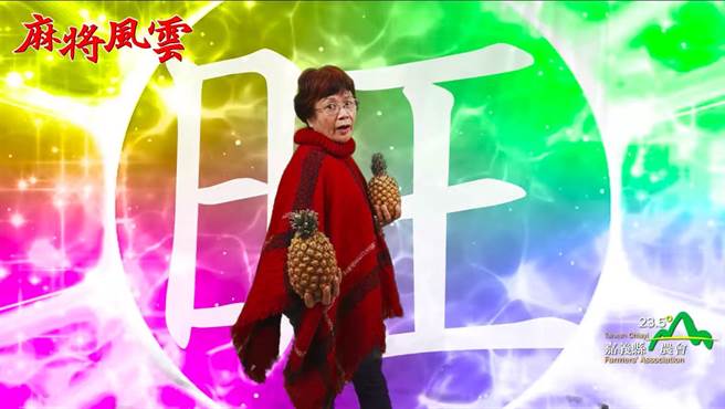 影片中以麻将赢钱小撇步结合嘉县农产谐音，让人会心一笑。（翻摄照片／张亦惠嘉县传真）