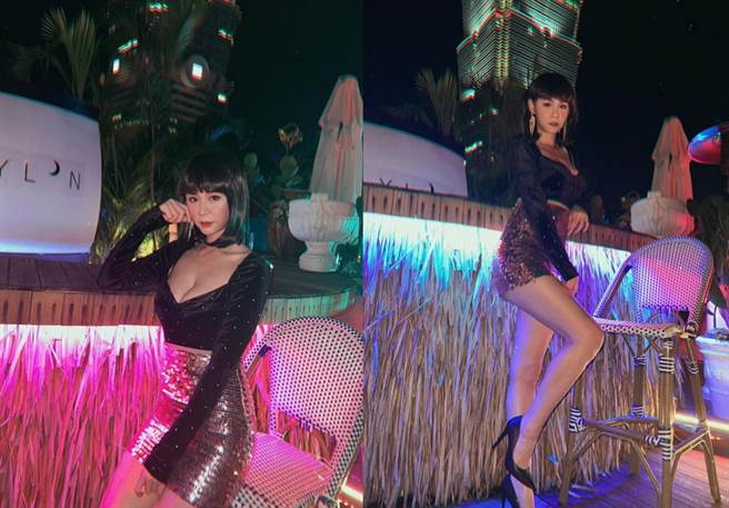 最近短今分享参加扮装趴，復古造型上下都失守辣翻，勾脚姿势由下往上看臀部更若隐若现，十分性感撩人。(图/ 摘自短今IG)