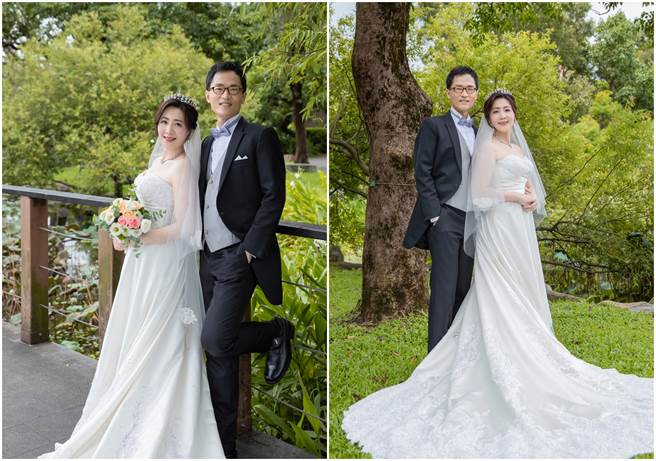 外交部发言人欧江安与丈夫潘国隆今天举办婚礼。（图／欧江安提供）