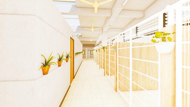 新北市动保处预计投入近5000万元原址重建瑞芳动物之家，设计以人道、动物舒适性为出发点。图为完工模拟图。（新北市动保处提供／陈慰慈新北传真）