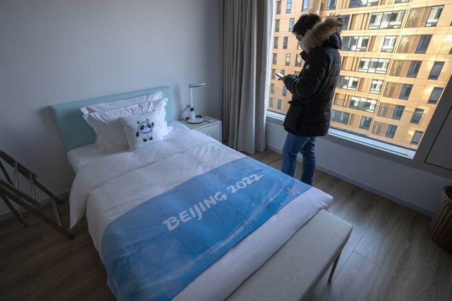 北京冬奥选手村的床铺。（美联社资料照）