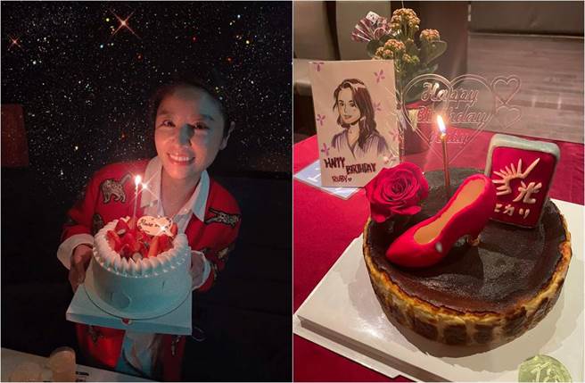 好人缘的林心如吃了不少蛋糕。（图／取材自Ruby林心如脸书）