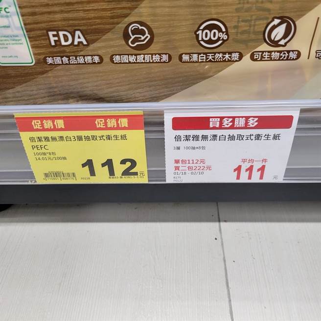 有網友發現一項商品掛有兩種價格，價差僅有1元。（圖／翻攝臉書社團我愛全聯-好物老實説）