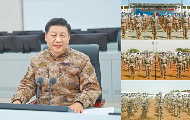 大陆国家主席习近平28日到中部战区视察慰问的组图。（新华社）