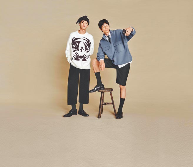 H&M 2022新春男装系列，将学院復古风与街头潮流感结合。（H&M提供）