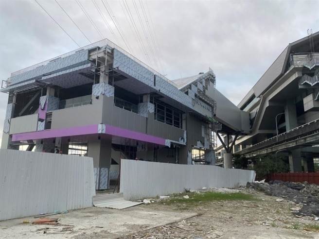 机捷泰山站增设北侧出入口 2月完工。（新北市捷运局提供）