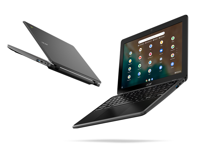 宏碁Acer Chromebook 512，拥有12吋显示器，採3:2长宽比，内建2个麦克风及1个具备强化视讯品质时序杂讯抑制技术的网路摄影机。（宏碁提供）