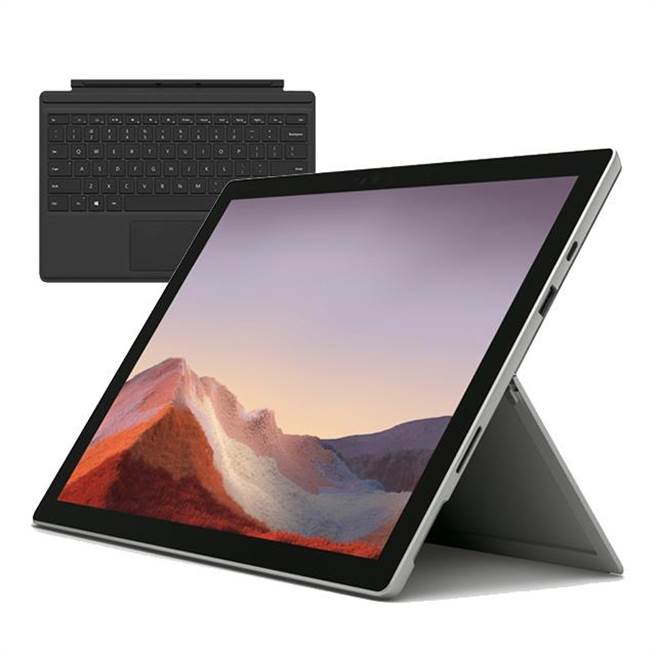 PChome 24h购物的Microsoft微软 Surface Pro 7 VDV-00011白金笔电，原价3万2888元，特价2万5888元。（PChome 24h购物提供）
