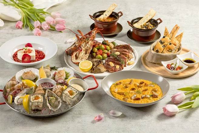 （抢情人节餐饮商机，台北喜来登「心香印」比萨屋情人节套餐。图／台北喜来登饭店提供）