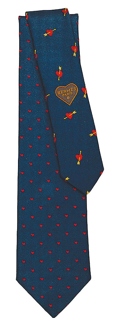 Hermes印花7公分宽真丝领带，7900元。（Hermes提供）