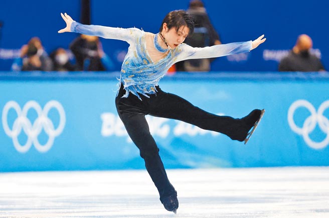 日本「花滑王子」羽生结弦在短曲项目第1跳就发生失误，以95.15分暂居第8。（路透）