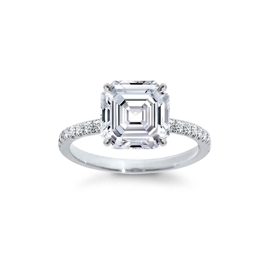 JOY COLORi未來鑽石「雋永心鎖」鑽戒，1克拉，11萬元起。（JOY COLORi提供）