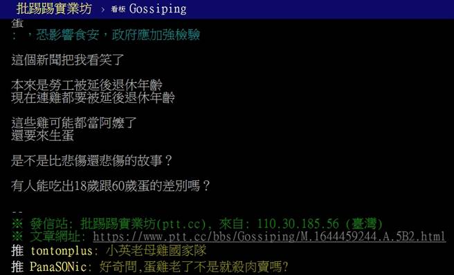 PTT网友发文、留言。（图／翻摄自PTT论坛）