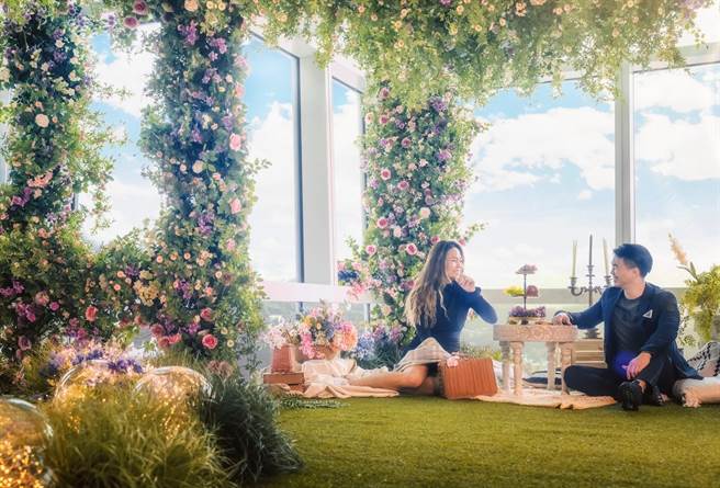 台北101观景台云端上的秘境花园。（台北101提供）