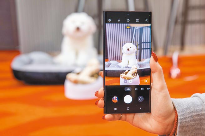 三星全新Galaxy S22系列的人像棚拍模式，搭载全新Stereo Depth Map，更新增支援猫、狗摄影，让主物件细节更细腻，柔焦效果更自然。（石智中摄）