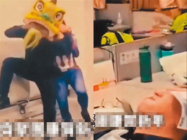 高市前鎮分局草衙派出所員警在過年除夕夜玩起餘興節目，引發議論。（翻攝自臉書「記者新聞網」／石秀華高雄傳真）