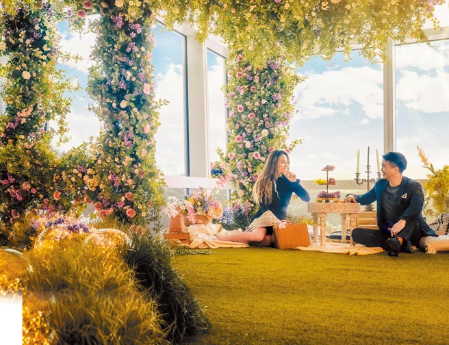 台北101观景台「云端上的秘境花园」。（台北101提供）