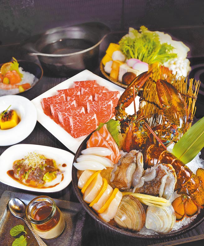 台北101食令shabu情人节海陆套餐，双人甜蜜价5960元。（台北101提供）