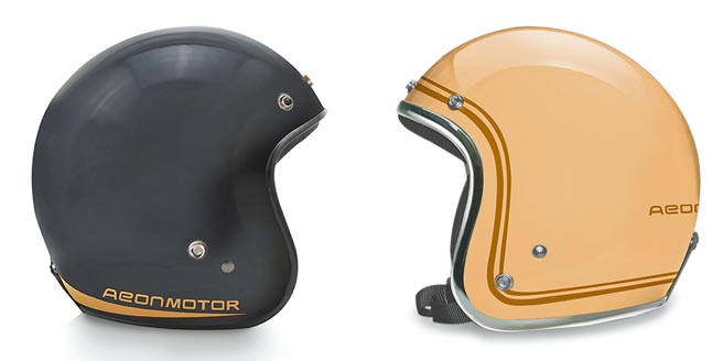 宏佳腾情人节活动加码抽原厂安全帽，左为奶茶色质感安全帽。（宏佳腾提供）