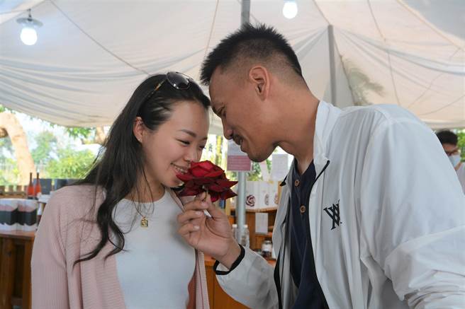 屏东以有机玫瑰闻名的大花农场，抗涨迎情人节，摘玫瑰1朵依旧15元。（谢佳潾摄）