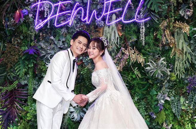 8點檔演員陳彥廷迎娶小16歲的甜美嫩妻呂璦唯。（陳俊吉攝）