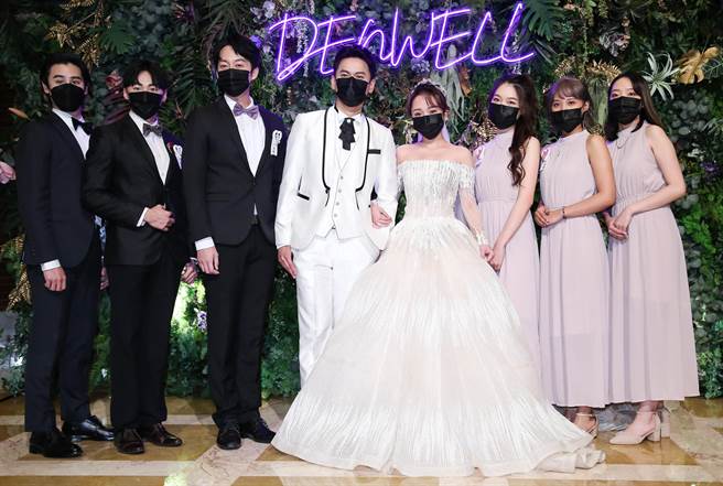 陳彥廷迎娶小16歲的甜美嫩妻呂璦唯。（陳俊吉攝）