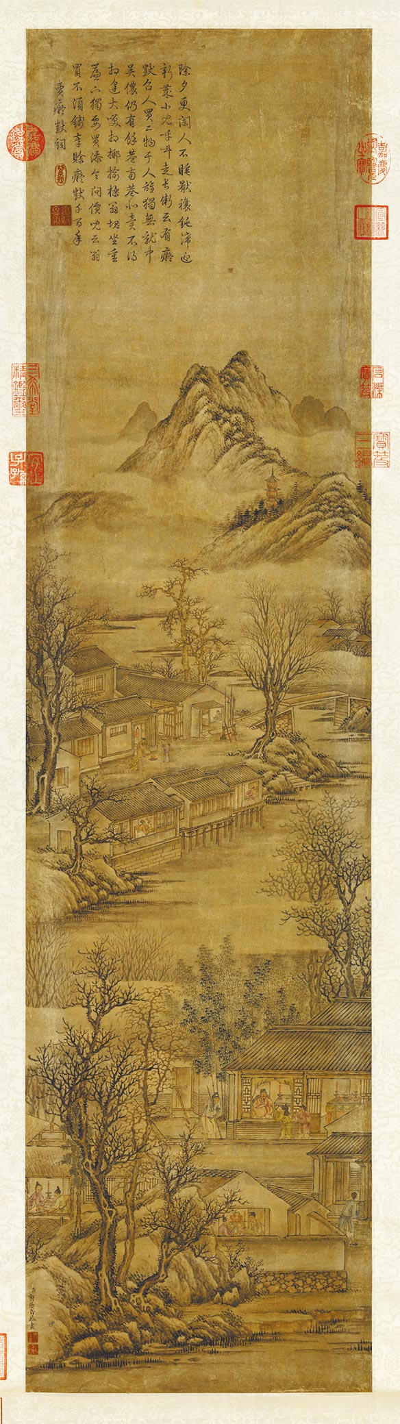 曹夔音〈绘高宗御笔范成大卖痴呆词〉记录宋朝过年景象。（国立故宫博物院提供）