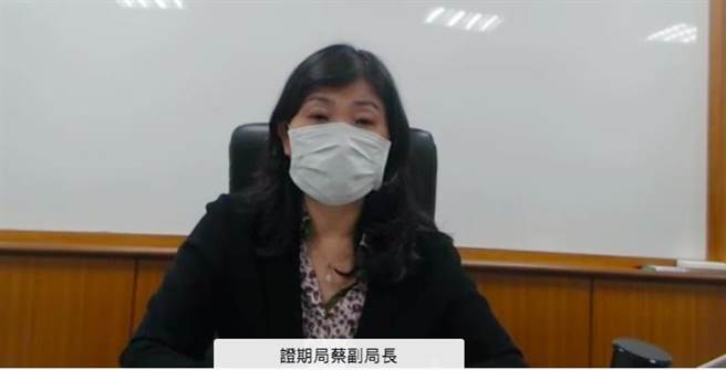 （證期局副局長蔡麗玲表示15日已針對俄烏關係緊張，召開股期市會議。圖／金管會視訊記者會畫面）