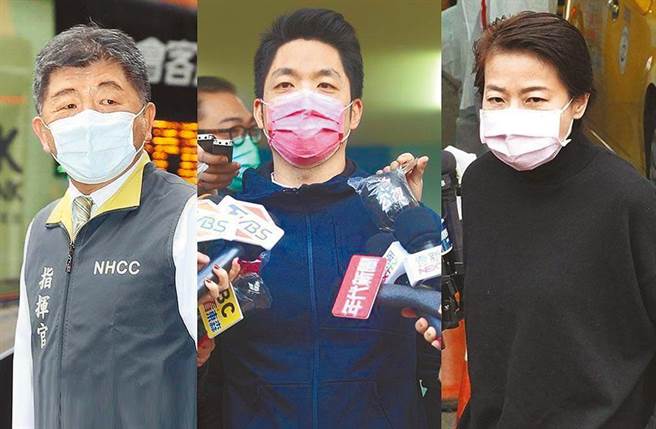 衛福部長陳時中、國民黨立委蔣萬安、台北市副市長黃珊珊。（資料照片合成）
