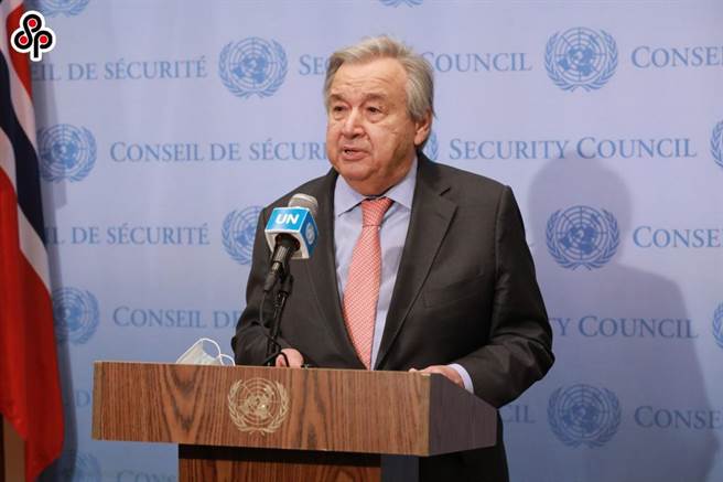 趙隆：美強拉中國入局烏克蘭危機太霸道 。圖為聯合國秘書長古特雷斯14日呼籲透過外交手段化解俄羅斯與烏克蘭邊境地區的緊張局勢。（新華社）