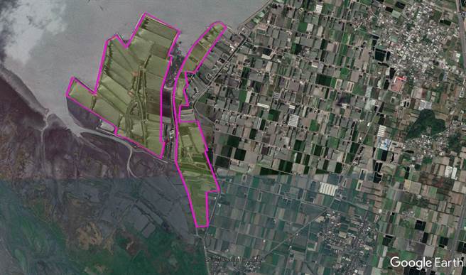 业者申请盖光电厂范围，左侧已经宣告不盖了。（彰化县环保联盟提供／吴敏菁彰化传真）