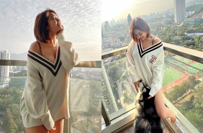 白云和爱犬合影。（图／翻摄自snowybai IG）