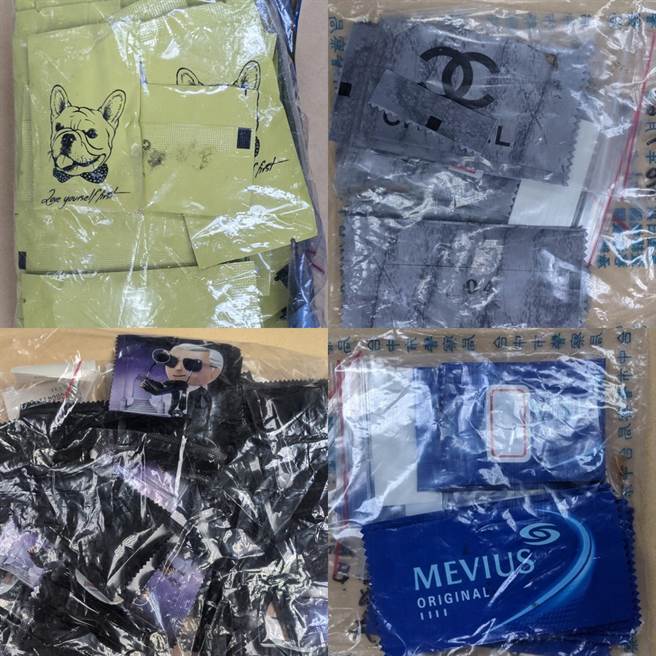 警方指出，毒品咖啡包样式琳琅满目，有法斗、卡通特务、日本动漫蜡笔小新最爱的巧克力饼乾等，被检验出掺杂着伤害身体的第三、四级新兴毒品。（台中市警察局提供／张妍溱台中传真）