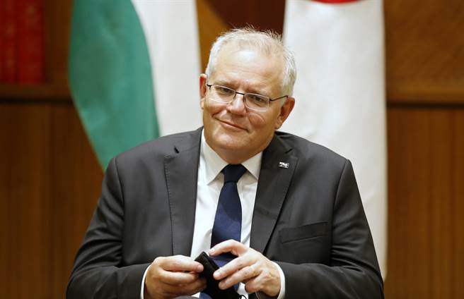 莫里森指控在野的勞工黨受外部勢力擺布。（圖／美聯社）