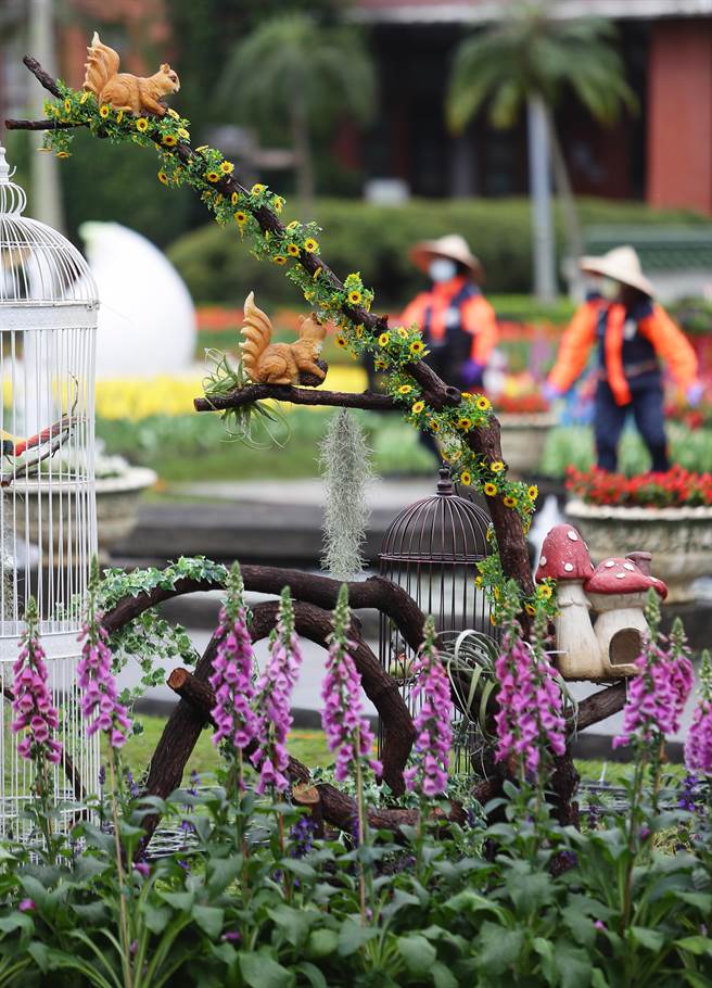 士林官郁金香花展，为春节后的情人节营造浪漫氛围外，展览期间也规划了例假日活动及文创市集，是台北都会区赏花休憩的绝佳去处。（季志翔摄）
