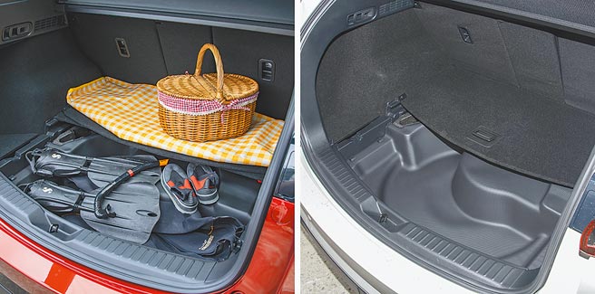 行李厢採取双层设计，方便乾溼分离储物，两块隔板为可舖平亦可立放，方便放置较高（如盆花）的物品，最高可放100cm高物品。（陈大任摄）