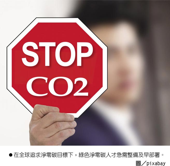 在全球追求淨零碳目標下，綠色淨零碳人才急需整備及早部署。圖／pixabay