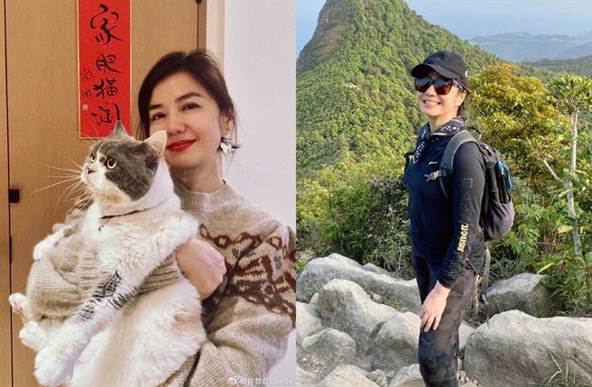 锺楚红近年生活简单，偶而爬山运动。（图／翻摄自锺楚红Cherie微博）