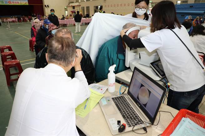 嘉县免散瞳3D全眼底筛检为长辈揪出眼睛的病因。（嘉县政府提供／张亦惠嘉县传真）